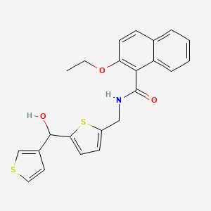 molecular formula C23H21NO3S2 B2576006 2-ethoxy-N-((5-(hydroxy(thiophen-3-yl)methyl)thiophen-2-yl)methyl)-1-naphthamide CAS No. 1797277-68-9