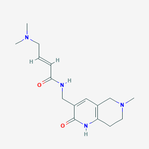 (E)-4-(Dimethylamino)-N-[(6-methyl-2-oxo-1,5,7,8-tetrahydro-1,6-naphthyridin-3-yl)methyl]but-2-enamide