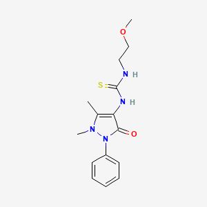 1-(1,5-dimethyl-3-oxo-2-phenyl-2,3-dihydro-1H-pyrazol-4-yl)-3-(2-methoxyethyl)thiourea