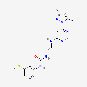 1-(2-((6-(3,5-dimethyl-1H-pyrazol-1-yl)pyrimidin-4-yl)amino)ethyl)-3-(3-(methylthio)phenyl)urea