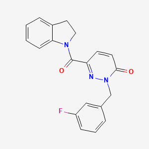 molecular formula C20H16FN3O2 B2576014 2-(3-氟苄基)-6-(吲哚-1-羰基)嘧啶并[3,2-h]-1-酮 CAS No. 1040663-31-7