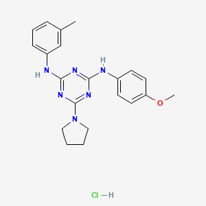 N2-(4-methoxyphenyl)-6-(pyrrolidin-1-yl)-N4-(m-tolyl)-1,3,5-triazine-2,4-diamine hydrochloride
