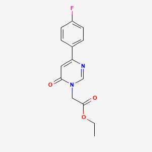 molecular formula C14H13FN2O3 B2576016 ethyl 2-(4-(4-fluorophenyl)-6-oxopyrimidin-1(6H)-yl)acetate CAS No. 1235634-01-1