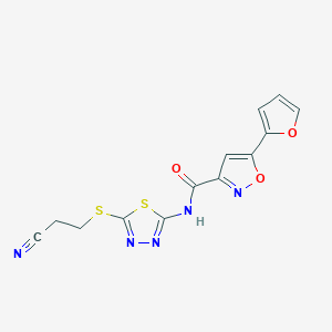 N-(5-((2-cyanoethyl)thio)-1,3,4-thiadiazol-2-yl)-5-(furan-2-yl)isoxazole-3-carboxamide