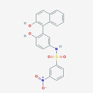 molecular formula C22H16N2O6S B2576018 N-[4-hydroxy-3-(2-hydroxynaphthalen-1-yl)phenyl]-3-nitrobenzenesulfonamide CAS No. 301336-45-8