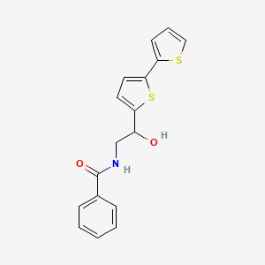 molecular formula C17H15NO2S2 B2576021 N-(2-{[2,2'-bithiophene]-5-yl}-2-hydroxyethyl)benzamide CAS No. 2097869-49-1