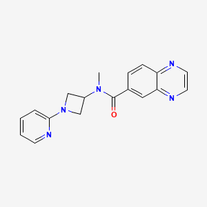 molecular formula C18H17N5O B2576022 N-Methyl-N-(1-pyridin-2-ylazetidin-3-yl)quinoxaline-6-carboxamide CAS No. 2415490-41-2