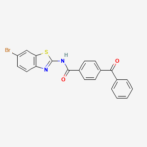 molecular formula C21H13BrN2O2S B2576033 4-benzoyl-N-(6-bromo-1,3-benzothiazol-2-yl)benzamide CAS No. 312755-90-1