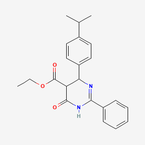 Ethyl 6-hydroxy-4-(4-isopropylphenyl)-2-phenyl-4,5-dihydro-5-pyrimidinecarboxylate