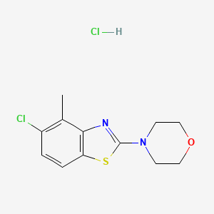 molecular formula C12H14Cl2N2OS B2576046 4-(5-Chloro-4-methylbenzo[d]thiazol-2-yl)morpholine hydrochloride CAS No. 1216846-16-0