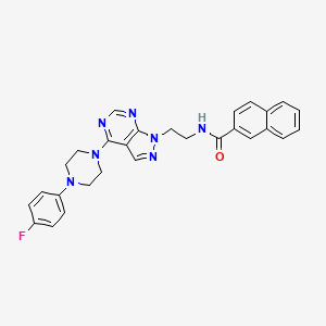 N-(2-(4-(4-(4-fluorophenyl)piperazin-1-yl)-1H-pyrazolo[3,4-d]pyrimidin-1-yl)ethyl)-2-naphthamide