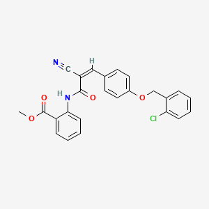 molecular formula C25H19ClN2O4 B2576053 Methyl 2-[[(Z)-3-[4-[(2-chlorophenyl)methoxy]phenyl]-2-cyanoprop-2-enoyl]amino]benzoate CAS No. 380476-42-6