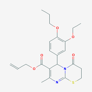 molecular formula C23H28N2O5S B257607 allyl 6-(3-ethoxy-4-propoxyphenyl)-8-methyl-4-oxo-3,4-dihydro-2H,6H-pyrimido[2,1-b][1,3]thiazine-7-carboxylate 