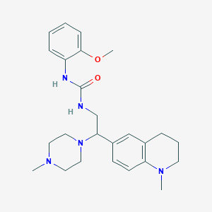 molecular formula C25H35N5O2 B2576073 1-(2-Methoxyphenyl)-3-(2-(1-methyl-1,2,3,4-tetrahydroquinolin-6-yl)-2-(4-methylpiperazin-1-yl)ethyl)urea CAS No. 1172485-36-7