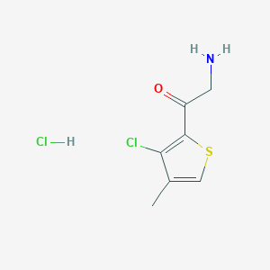 molecular formula C7H9Cl2NOS B2576075 2-Amino-1-(3-chloro-4-methylthiophen-2-yl)ethan-1-one hydrochloride CAS No. 2230798-58-8
