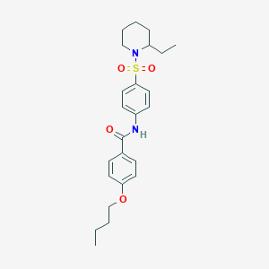 molecular formula C24H32N2O4S B257609 4-butoxy-N-{4-[(2-ethyl-1-piperidinyl)sulfonyl]phenyl}benzamide 