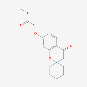 molecular formula C17H20O5 B2576091 Methyl 2-((4-oxospiro[chroman-2,1'-cyclohexan]-7-yl)oxy)acetate CAS No. 123988-26-1