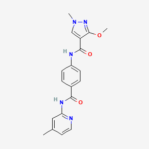 3-methoxy-1-methyl-N-(4-((4-methylpyridin-2-yl)carbamoyl)phenyl)-1H-pyrazole-4-carboxamide