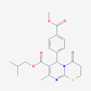 molecular formula C21H24N2O5S B257611 isobutyl 6-[4-(methoxycarbonyl)phenyl]-8-methyl-4-oxo-3,4-dihydro-2H,6H-pyrimido[2,1-b][1,3]thiazine-7-carboxylate 