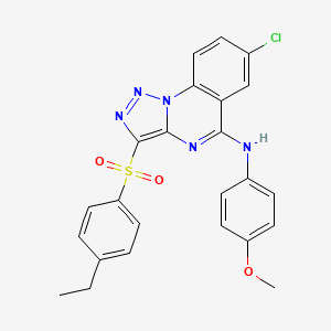 molecular formula C24H20ClN5O3S B2576111 7-chloro-3-((4-ethylphenyl)sulfonyl)-N-(4-methoxyphenyl)-[1,2,3]triazolo[1,5-a]quinazolin-5-amine CAS No. 893787-90-1