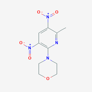 molecular formula C10H12N4O5 B2576116 4-(6-Methyl-3,5-dinitropyridin-2-yl)morpholine CAS No. 2415517-67-6