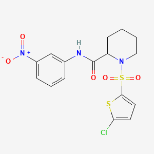 molecular formula C16H16ClN3O5S2 B2576117 1-((5-chlorothiophen-2-yl)sulfonyl)-N-(3-nitrophenyl)piperidine-2-carboxamide CAS No. 1099772-08-3