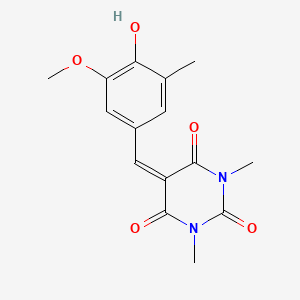 molecular formula C15H16N2O5 B2576119 5-[(4-Hydroxy-3-methoxy-5-methylphenyl)methylidene]-1,3-dimethyl-1,3-diazinane-2,4,6-trione CAS No. 860644-62-8