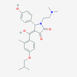 molecular formula C26H32N2O5 B257612 1-[2-(dimethylamino)ethyl]-3-hydroxy-5-(4-hydroxyphenyl)-4-(4-isobutoxy-2-methylbenzoyl)-1,5-dihydro-2H-pyrrol-2-one 