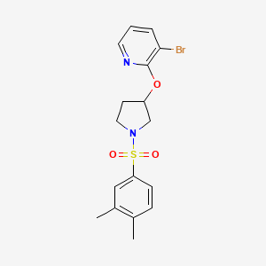 molecular formula C17H19BrN2O3S B2576120 3-溴-2-((1-((3,4-二甲苯基)磺酰基)吡咯烷-3-基)氧基)吡啶 CAS No. 1903821-38-4