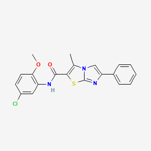 molecular formula C20H16ClN3O2S B2576127 N-(5-chloro-2-methoxyphenyl)-3-methyl-6-phenylimidazo[2,1-b]thiazole-2-carboxamide CAS No. 919018-88-5