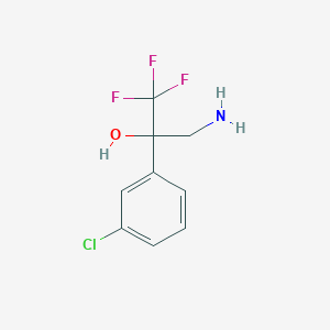 molecular formula C9H9ClF3NO B2576140 3-Amino-2-(3-chlorophenyl)-1,1,1-trifluoropropan-2-ol CAS No. 1250803-73-6