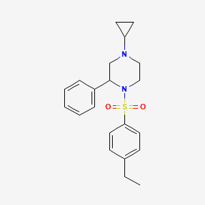 4-Cyclopropyl-1-((4-ethylphenyl)sulfonyl)-2-phenylpiperazine