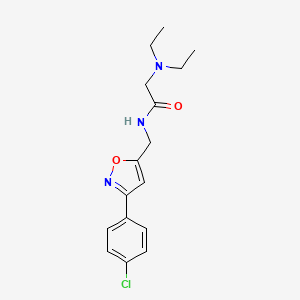 molecular formula C16H20ClN3O2 B2576145 N-{[3-(4-chlorophenyl)-5-isoxazolyl]methyl}-2-(diethylamino)acetamide CAS No. 338749-78-3