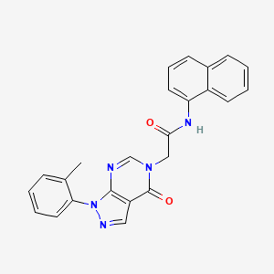 molecular formula C24H19N5O2 B2576146 2-[1-(2-methylphenyl)-4-oxopyrazolo[3,4-d]pyrimidin-5-yl]-N-naphthalen-1-ylacetamide CAS No. 891113-11-4