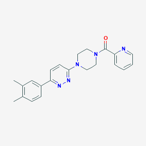 molecular formula C22H23N5O B2576148 (4-(6-(3,4-二甲苯基)吡啶嗪-3-基)哌嗪-1-基)(吡啶-2-基)甲酮 CAS No. 1021070-36-9