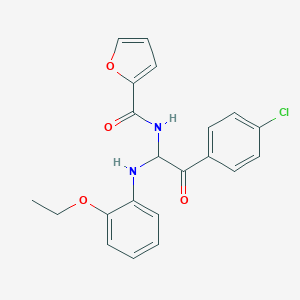 molecular formula C21H19ClN2O4 B257615 N-[2-(4-chlorophenyl)-1-(2-ethoxyanilino)-2-oxoethyl]-2-furamide 