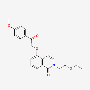 molecular formula C22H23NO5 B2576152 2-(2-Ethoxyethyl)-5-[2-(4-methoxyphenyl)-2-oxoethoxy]isoquinolin-1-one CAS No. 898412-07-2