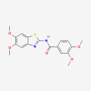 molecular formula C18H18N2O5S B2576155 N-(5,6-二甲氧基苯并[d]噻唑-2-基)-3,4-二甲氧基苯甲酰胺 CAS No. 895437-38-4