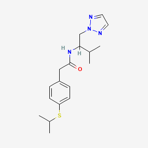 molecular formula C18H26N4OS B2576156 2-(4-(isopropylthio)phenyl)-N-(3-methyl-1-(2H-1,2,3-triazol-2-yl)butan-2-yl)acetamide CAS No. 2034254-60-7