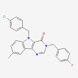 5-(4-chlorobenzyl)-3-(4-fluorobenzyl)-8-methyl-3H-pyrimido[5,4-b]indol-4(5H)-one