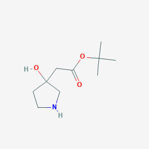 molecular formula C10H19NO3 B2576158 Tert-butyl 2-(3-hydroxypyrrolidin-3-yl)acetate CAS No. 1896685-97-4
