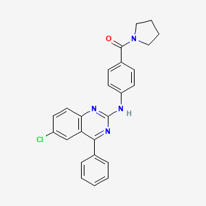 molecular formula C25H21ClN4O B2576161 (4-((6-氯-4-苯基喹唑啉-2-基)氨基)苯基)(吡咯烷-1-基)甲苯酮 CAS No. 332867-66-0