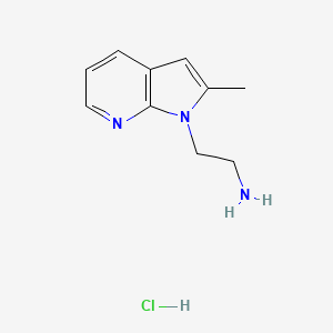 molecular formula C10H14ClN3 B2576169 2-(2-Methylpyrrolo[2,3-b]pyridin-1-yl)ethanamine;hydrochloride CAS No. 2416228-77-6