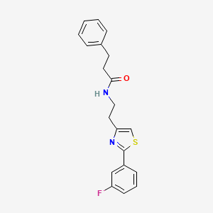 molecular formula C20H19FN2OS B2576172 N-[2-[2-(3-氟苯基)-1,3-噻唑-4-基]乙基]-3-苯基丙酰胺 CAS No. 933018-29-2