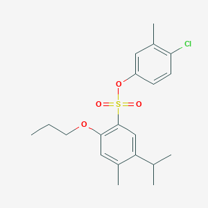 molecular formula C20H25ClO4S B2576182 4-Chloro-3-methylphenyl 4-methyl-5-(propan-2-yl)-2-propoxybenzene-1-sulfonate CAS No. 2415512-54-6