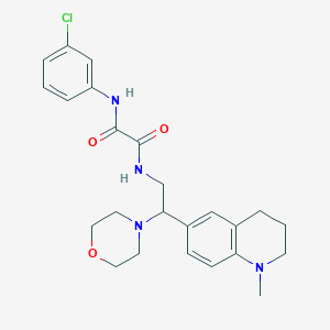 molecular formula C24H29ClN4O3 B2576183 N-(3-chlorophenyl)-N'-[2-(1-methyl-1,2,3,4-tetrahydroquinolin-6-yl)-2-morpholin-4-ylethyl]ethanediamide CAS No. 922065-54-1