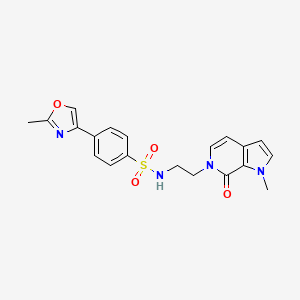 molecular formula C20H20N4O4S B2576184 N-(2-(1-methyl-7-oxo-1H-pyrrolo[2,3-c]pyridin-6(7H)-yl)ethyl)-4-(2-methyloxazol-4-yl)benzenesulfonamide CAS No. 2034460-75-6