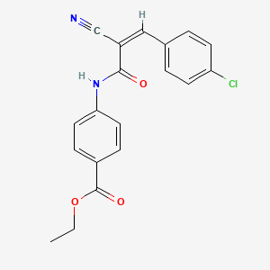 molecular formula C19H15ClN2O3 B2576191 Ethyl 4-[[(Z)-3-(4-chlorophenyl)-2-cyanoprop-2-enoyl]amino]benzoate CAS No. 341927-74-0