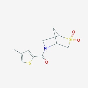 molecular formula C11H13NO3S2 B2576195 (2,2-Dioxido-2-thia-5-azabicyclo[2.2.1]heptan-5-yl)(4-methylthiophen-2-yl)methanone CAS No. 2097926-00-4