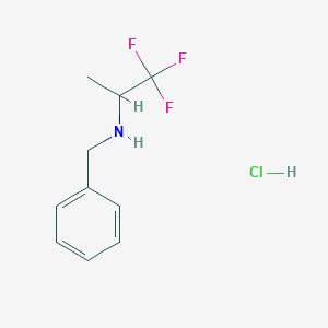 molecular formula C10H13ClF3N B2576197 N-苄基-1,1,1-三氟丙烷-2-胺；盐酸盐 CAS No. 2416229-58-6